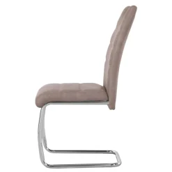 Schwingstuehle in Taupe und Chrom - Fyoras (4er Set)