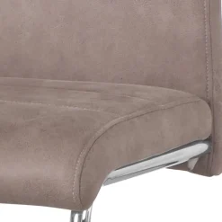 Schwingstuehle in Taupe und Chrom - Fyoras (4er Set)