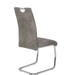 Schwingstuhl aus Microfaser Grau - Kirana (Set)