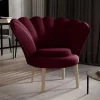 Sessel im Muscheldesign in Bordeaux Rot - Catuella