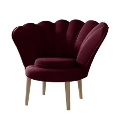 Sessel im Muscheldesign in Bordeaux Rot - Catuella