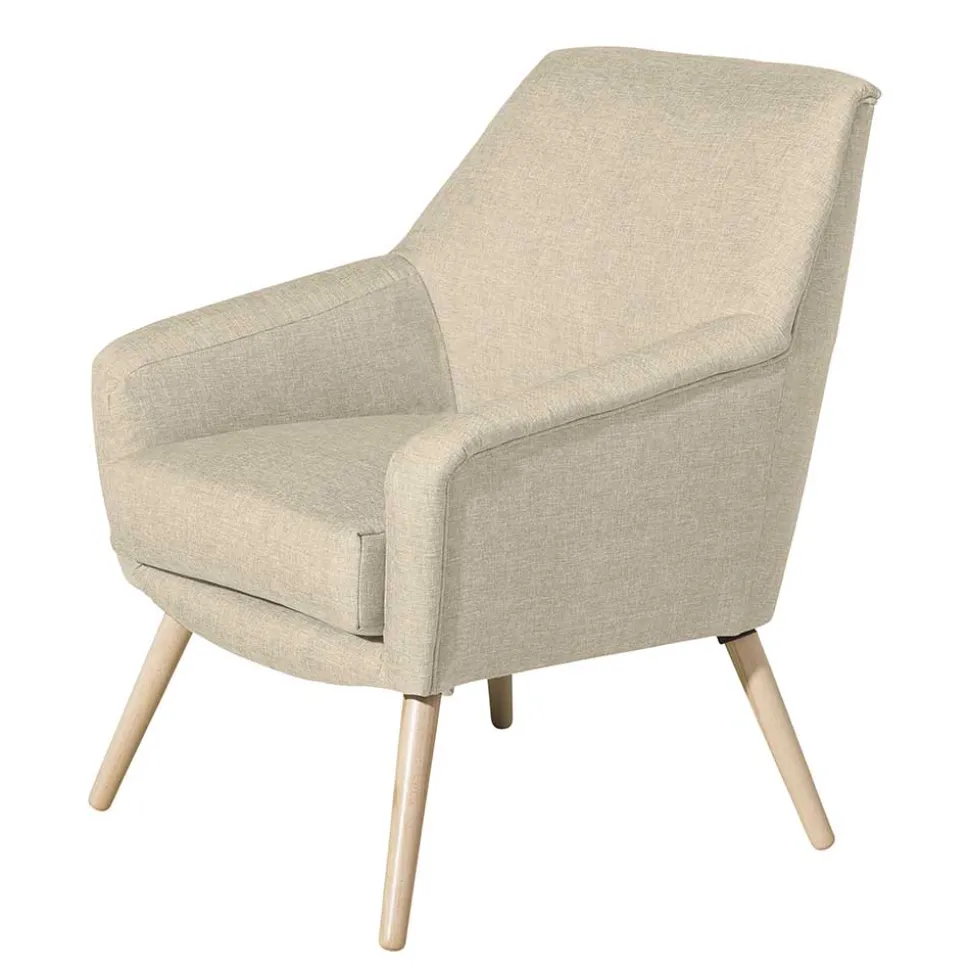 Sessel in Beige und Buche Natur - Vareika