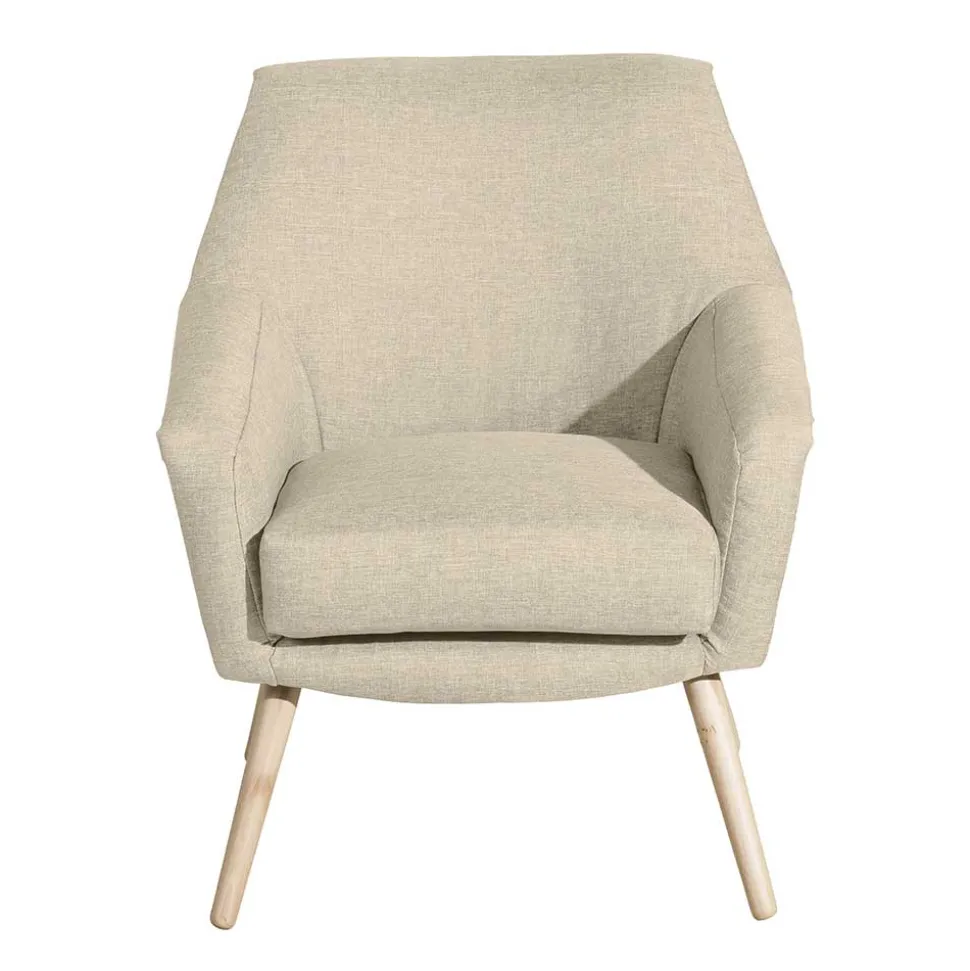 Sessel in Beige und Buche Natur - Vareika