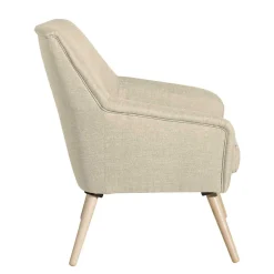 Sessel in Beige und Buche Natur - Vareika