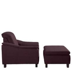 Sessel in Bordeaux und Nussbaum - Moranna