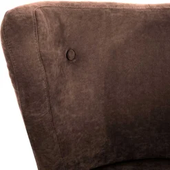 Sessel in Braun Velours und Buche - Cremana