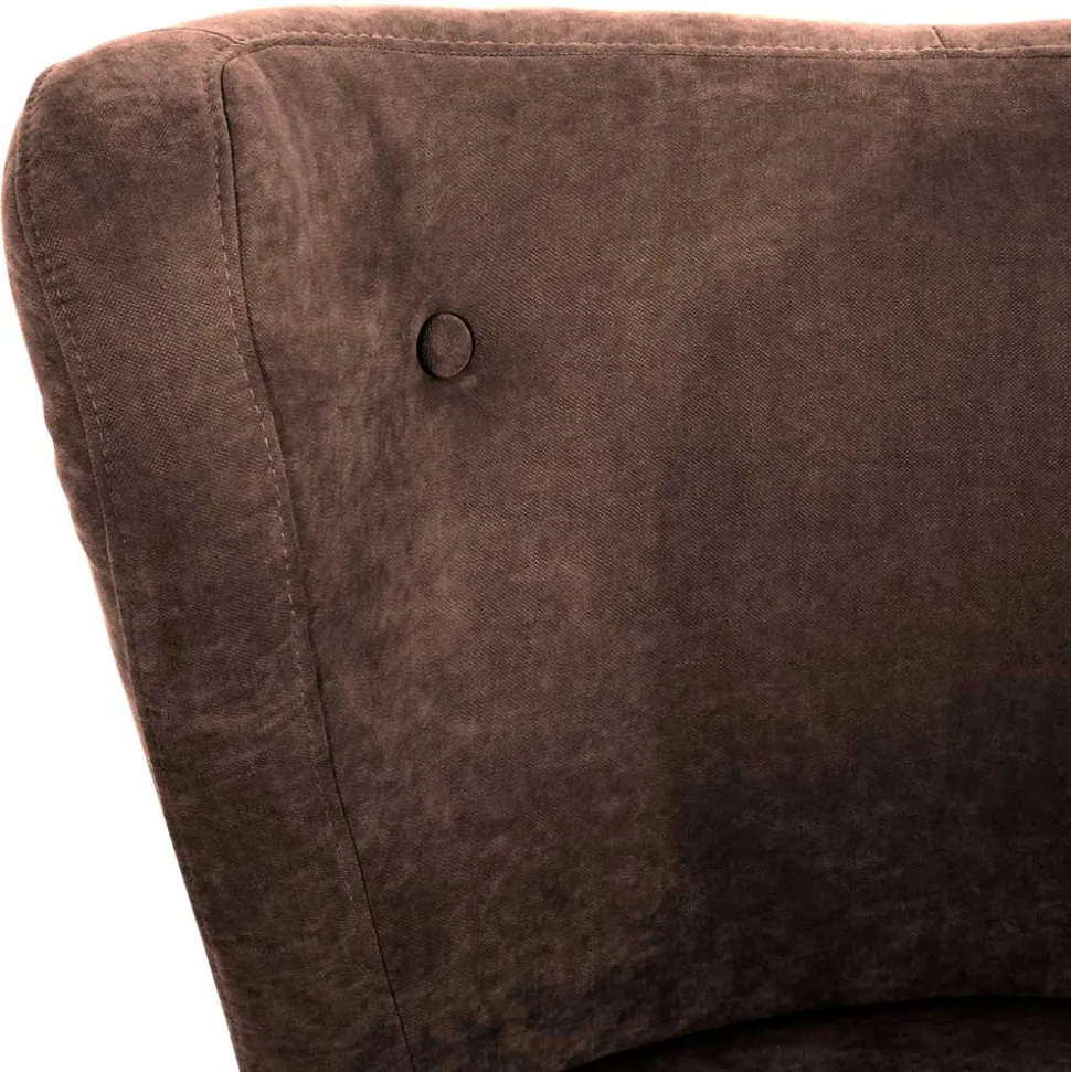 Sessel in Braun Velours und Buche - Cremana