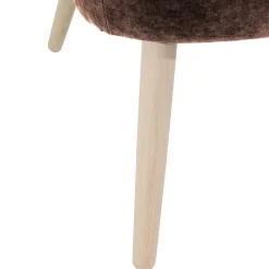 Sessel in Braun Velours und Buche - Cremana