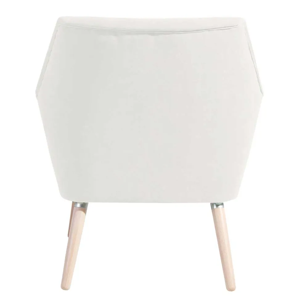 Sessel in Creme Velours-Stoff - Emia