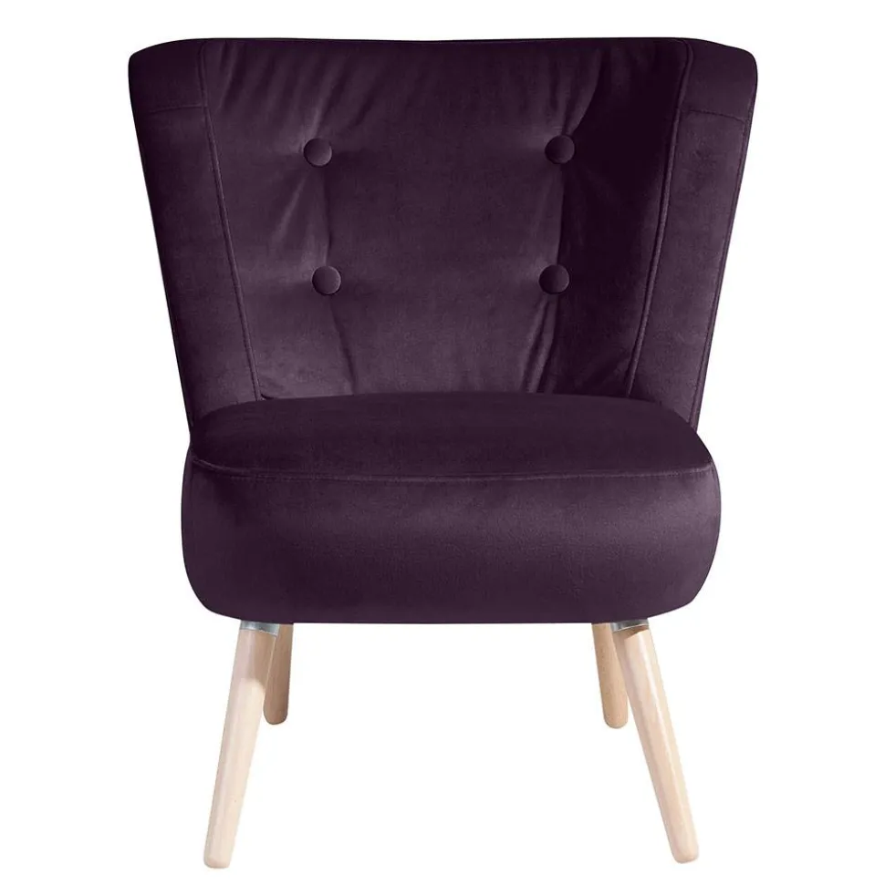 Sessel in Dunkellila Samtvelours - Aistran