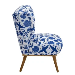 Sessel in Weiß Blau mit Blumen und Vögeln - Intiatos