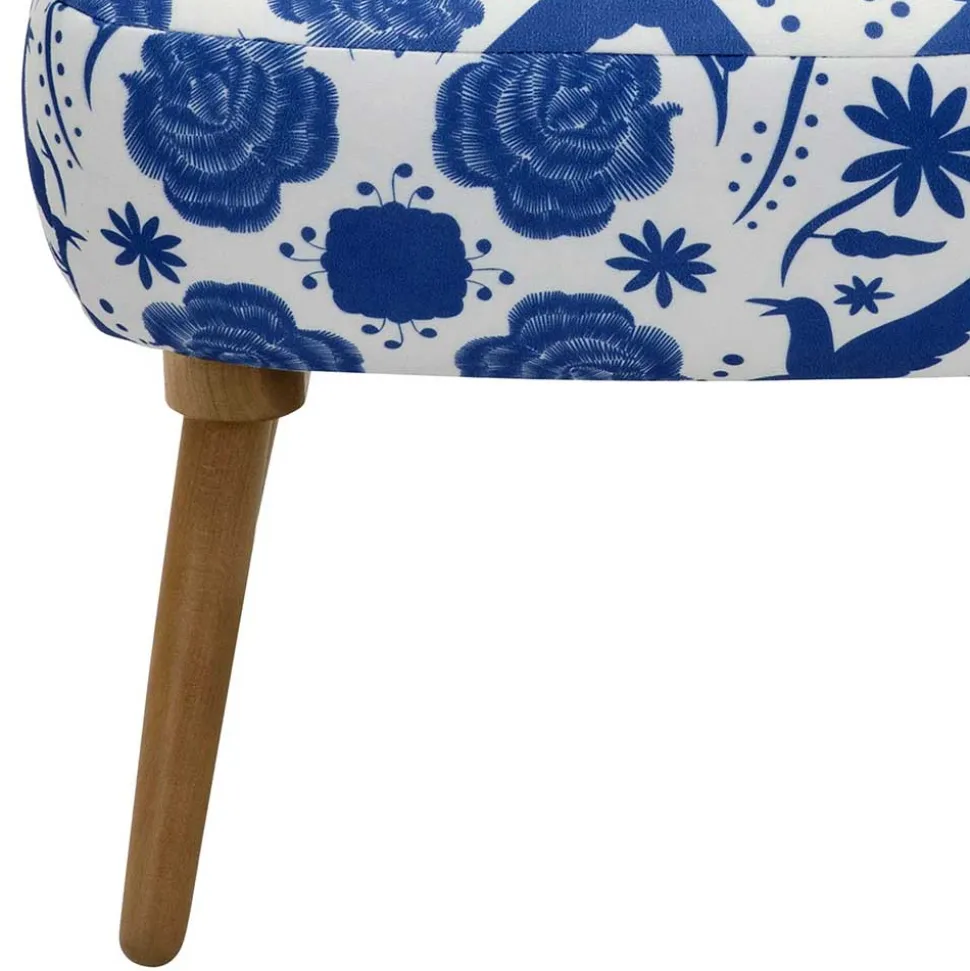 Sessel in Weiß Blau mit Blumen und Vögeln - Intiatos
