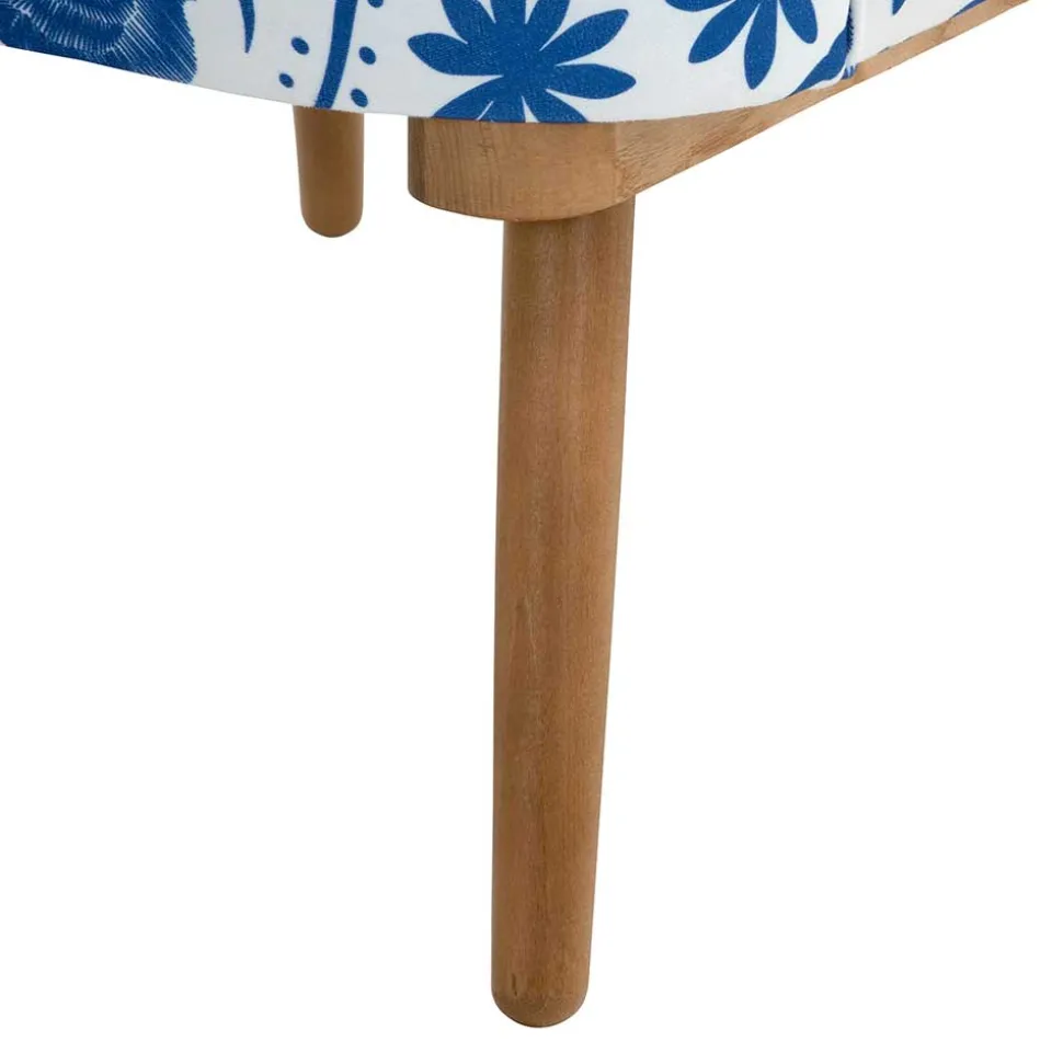 Sessel in Weiß Blau mit Blumen und Vögeln - Intiatos