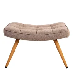 Sessel mit Fußhocker in Beige - Trees (zweiteilig)