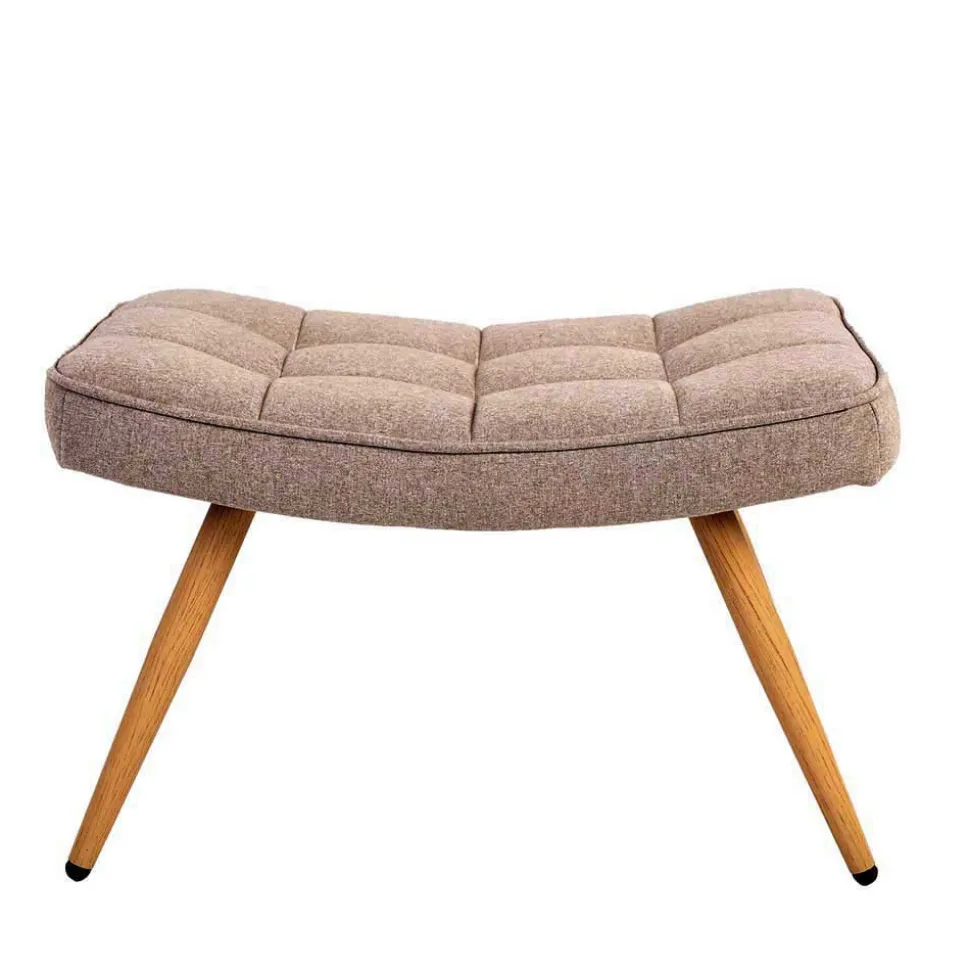Sessel mit Fußhocker in Beige - Trees (zweiteilig)