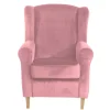 Sessel mit Ohren in Rosa Samtvelours - Cascaya