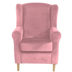 Sessel mit Ohren in Rosa Samtvelours - Cascaya