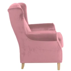 Sessel mit Ohren in Rosa Samtvelours - Cascaya