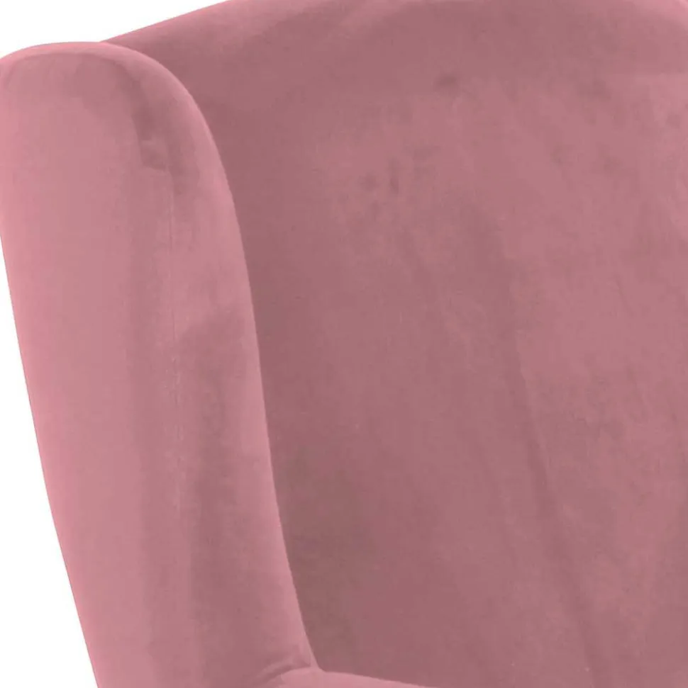 Sessel mit Ohren in Rosa Samtvelours - Cascaya