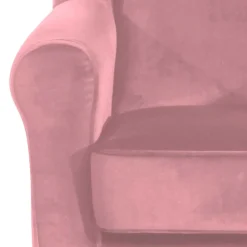 Sessel mit Ohren in Rosa Samtvelours - Cascaya