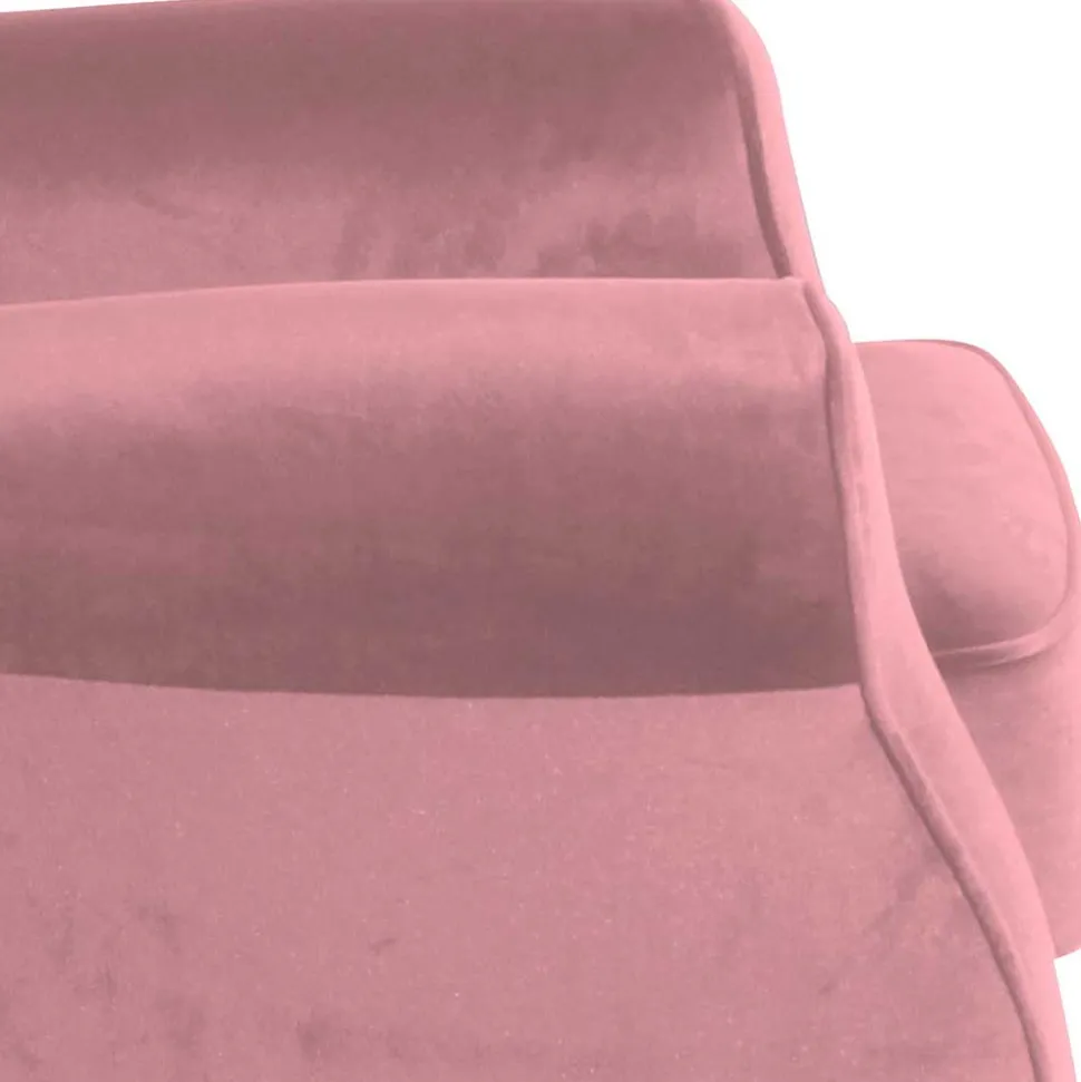 Sessel mit Ohren in Rosa Samtvelours - Cascaya