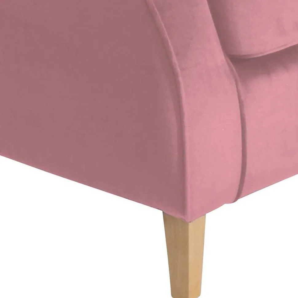 Sessel mit Ohren in Rosa Samtvelours - Cascaya