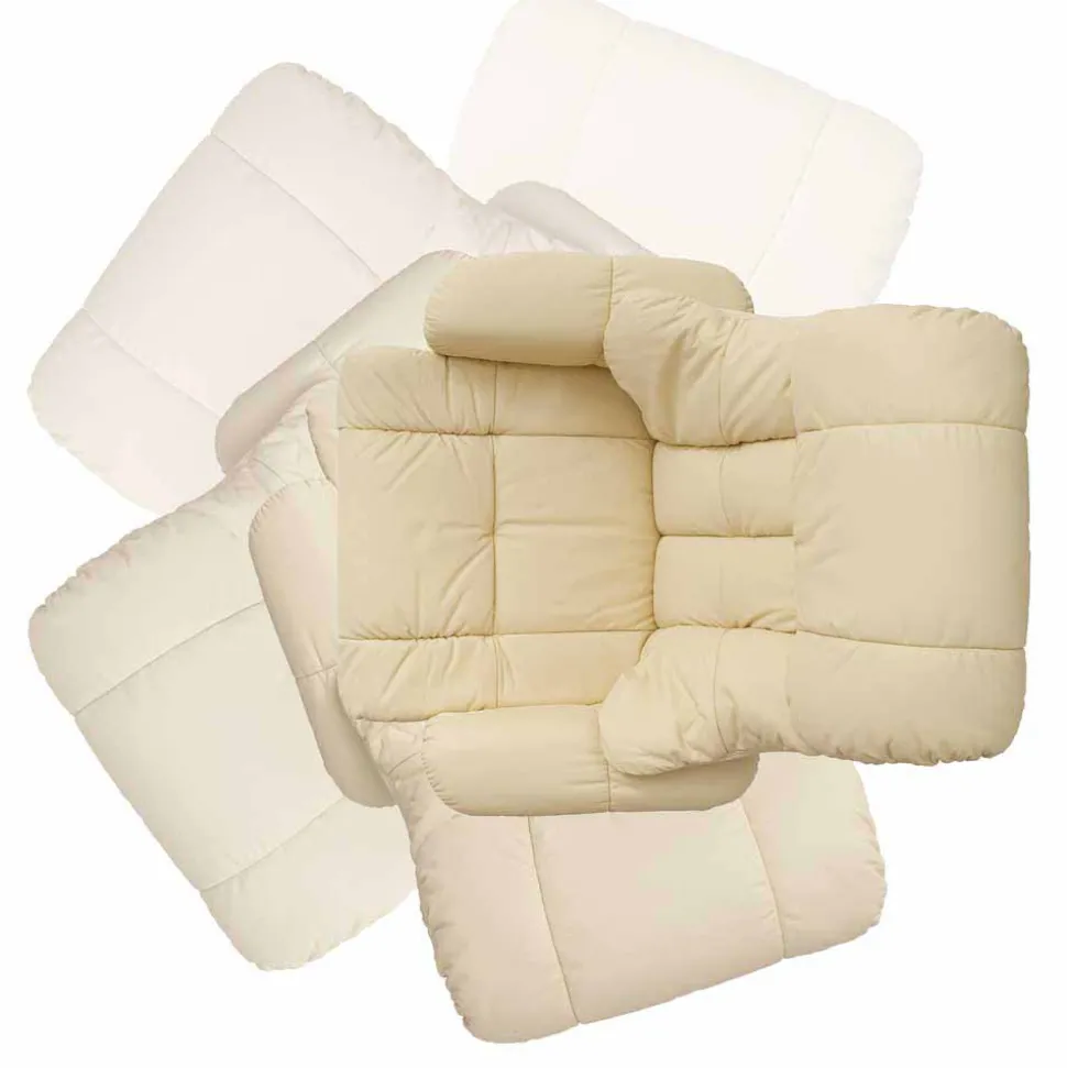 Sessel mit Relaxfunktion Leder in Creme Jet inkl. Fußhocker (zweiteilig)