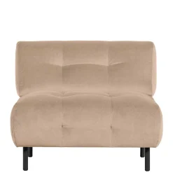 Sessel ohne Armlehnen in Creme Samt - Yorano