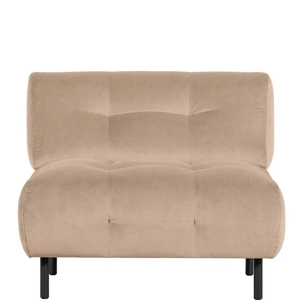 Sessel ohne Armlehnen in Creme Samt - Yorano