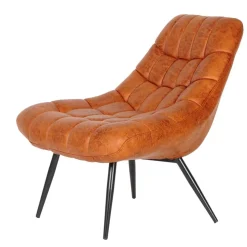 Sessel ohne Armlehnen in Cognac Braun - Escavan