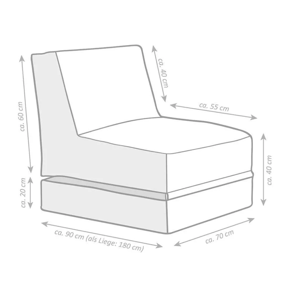 Sessel-Sitzsack ausklappbar zur Relaxliege - Victory