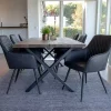 Set Loft X-Fuß Tisch & Tischsessel - Ghaz (siebenteilig)