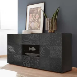 Sideboard in Anthrazit glänzend lackiert - Ipatal I