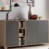 Sideboard in Eiche Hell NB & Dunkelgrau - Dranico
