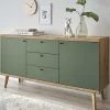 Sideboard in Graugrün & Wildeiche - Oliva
