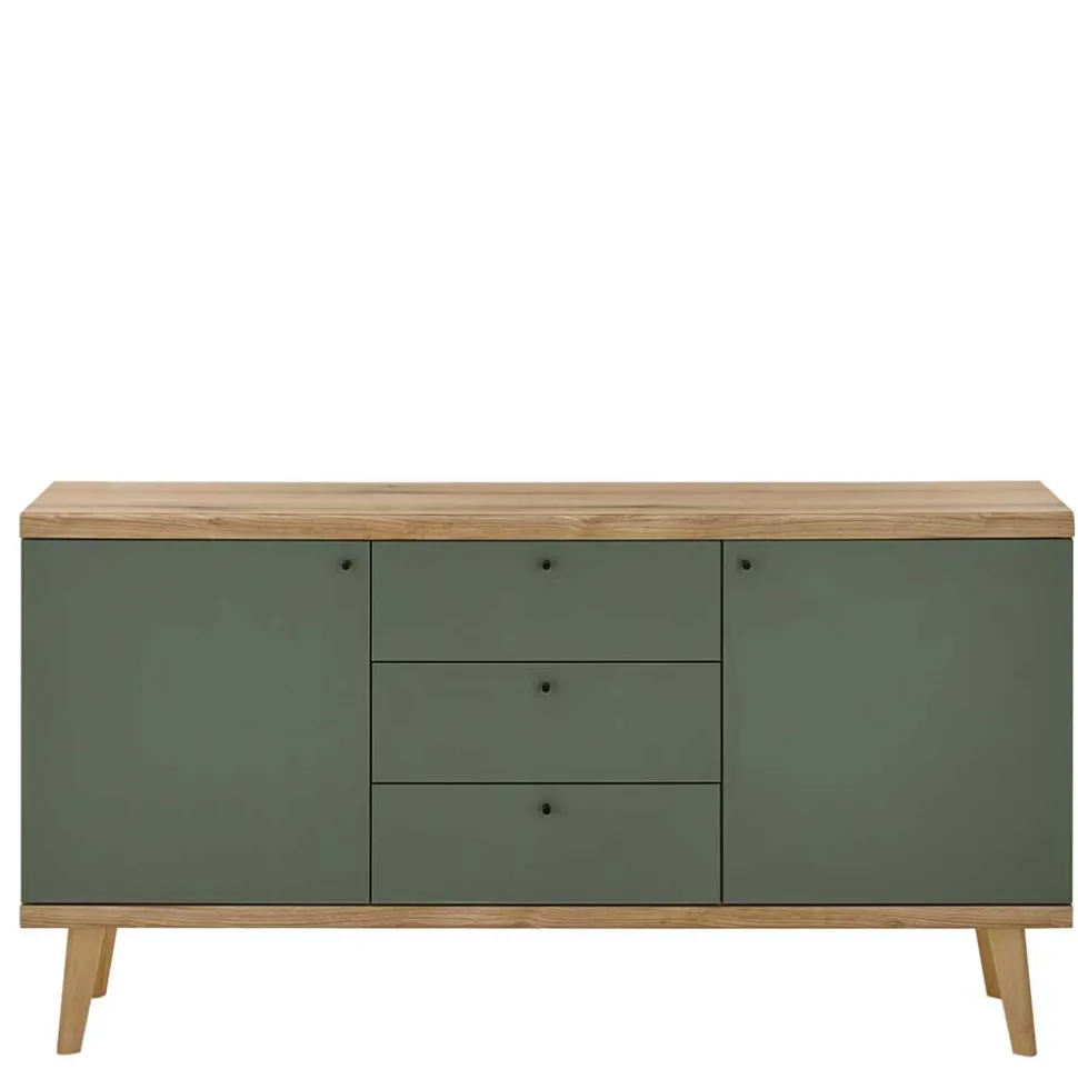Sideboard in Graugrün & Wildeiche - Oliva