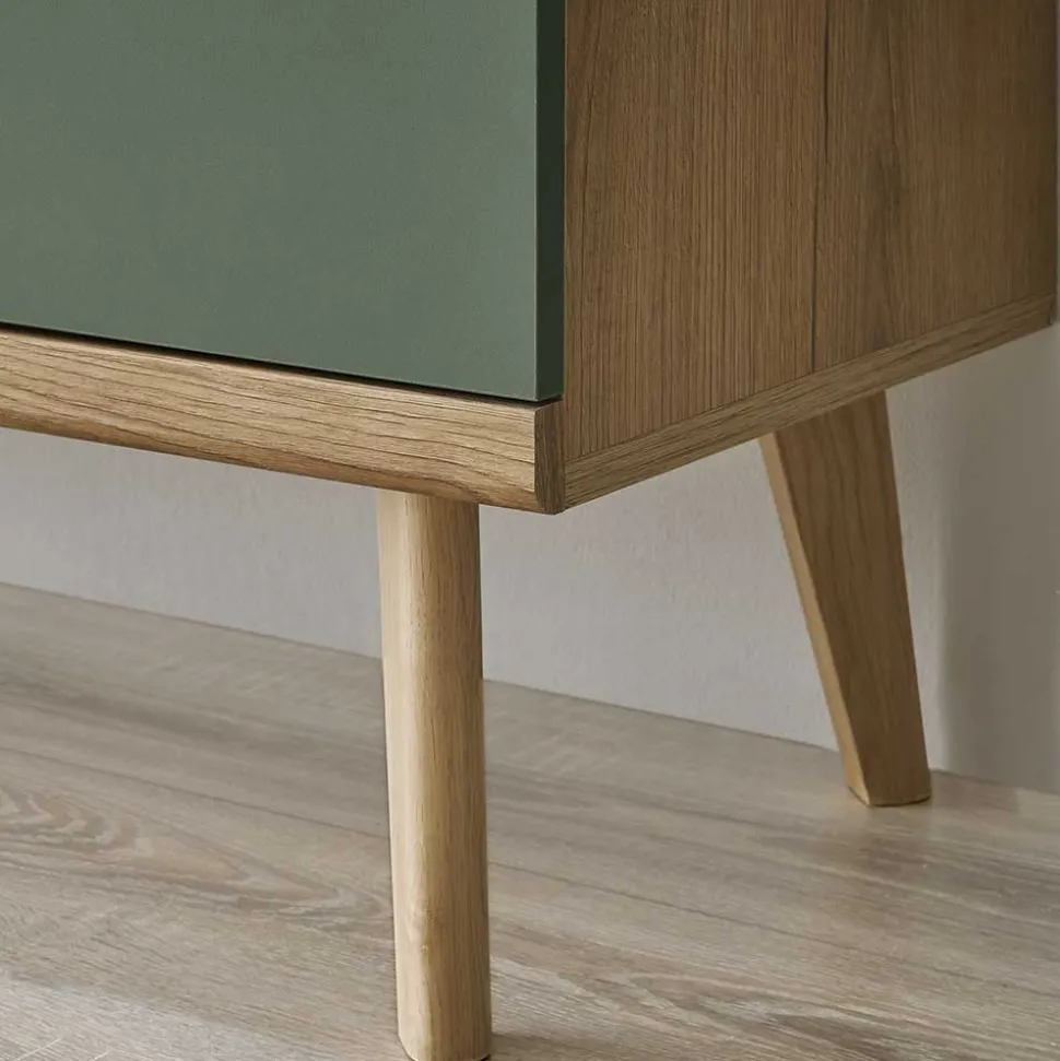 Sideboard in Graugrün & Wildeiche - Oliva