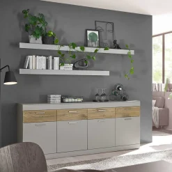 Sideboard in Hellgrau & Zinneiche Dekor - Lioscas