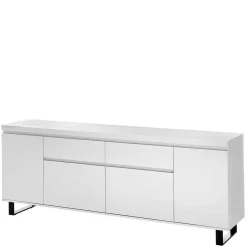 Sideboard in Weiß mit Schwarz - Atela