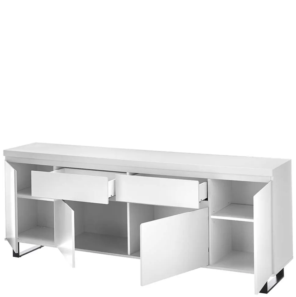 Sideboard in Weiß mit Schwarz - Atela
