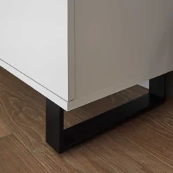 Sideboard in Weiß mit Schwarz - Atela