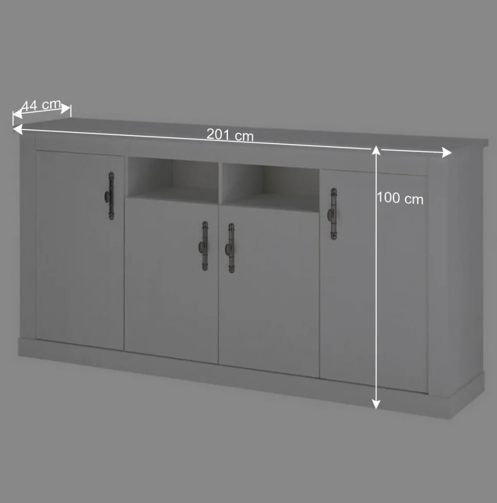 Sideboard in weißer Holzoptik Pinie - Liancos