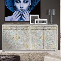 Sideboard in White Wash und Pastellfarben - Cranita