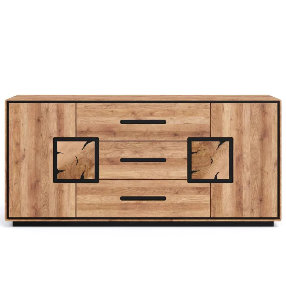 Sideboard in Wildeiche mit Schwarz - Shipper