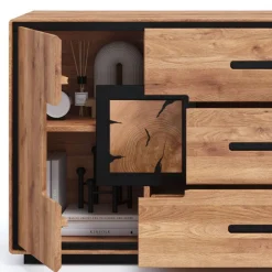 Sideboard in Wildeiche mit Schwarz - Shipper