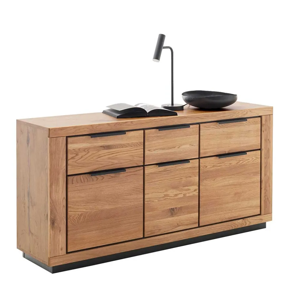 Sideboard in Wildeiche mit Schwarz - Vlacoma