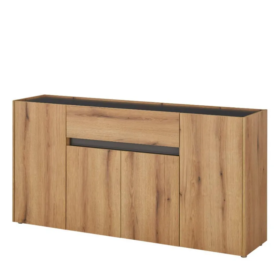 Sideboard in Wildeiche Optik und Anthrazit - Colomania
