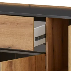 Sideboard in Wildeiche Optik und Anthrazit - Colomania
