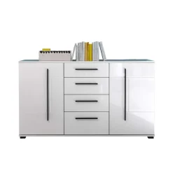 Sideboard Jetongos in Weiß Hochglanz