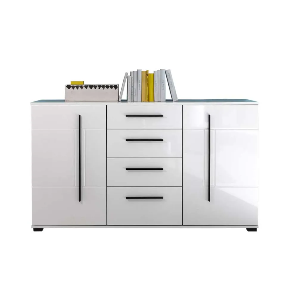Sideboard Jetongos in Weiß Hochglanz